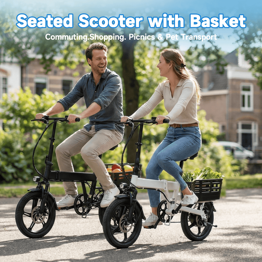 XLNEFNZ 14 Folding Electric Bike for Teens and Adults, 500W Peak Brushless Motor, 432Wh Hidden Anti-Theft Battery, 20MPH 35 Miles, Rear Basket Lightweight Ebike, UL2849